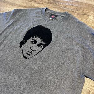 Vintage Y2K Bruce Lee T-Shirt XL Gray 2000s Retro Streetwear USA Grunge